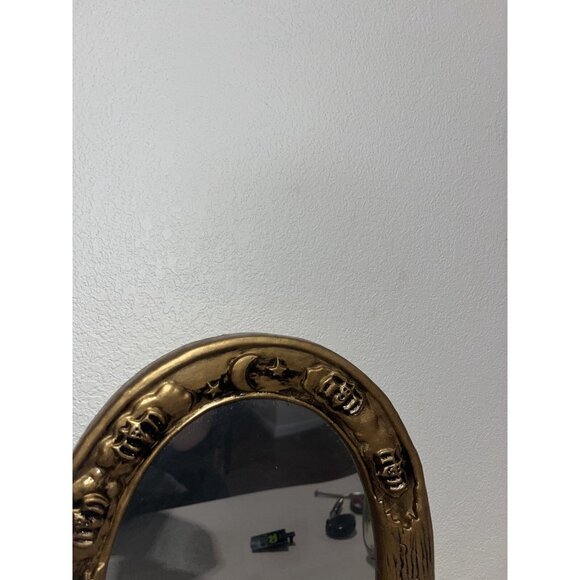 Vintage GAF Corp SPOOKY 3D Laughing SKULL 12½" Wall MIRROR Halloween Decor - Picture 5 of 15